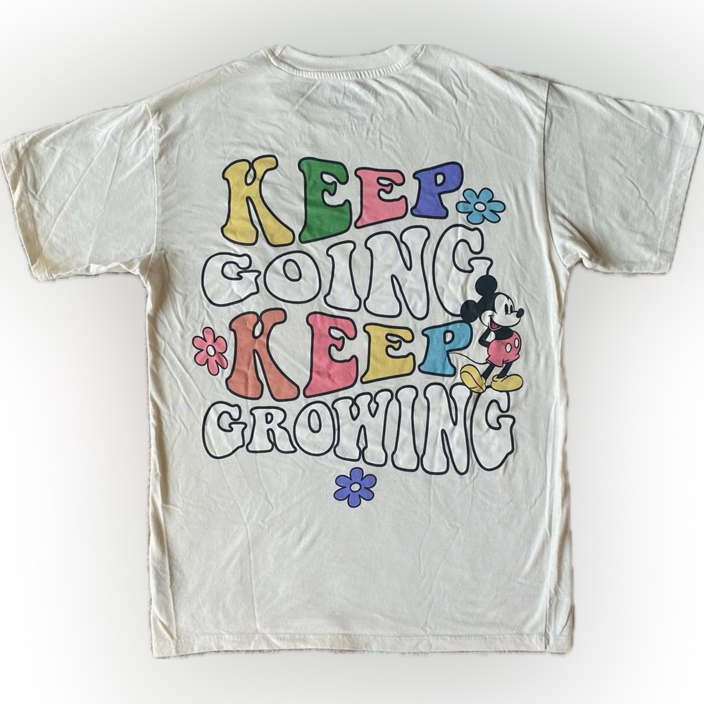 Disney Mickey Mouse Crew Neck Retro Graphic Embroidered T-Shirt, Women’s Size XS